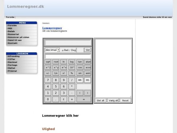 lommeregner.dk